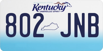KY license plate 802JNB