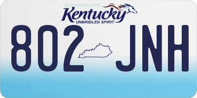 KY license plate 802JNH