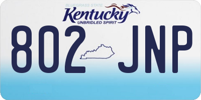 KY license plate 802JNP