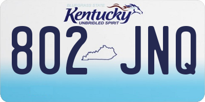 KY license plate 802JNQ