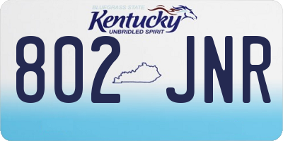 KY license plate 802JNR