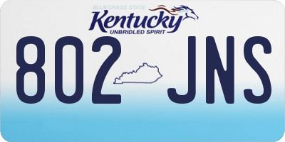 KY license plate 802JNS