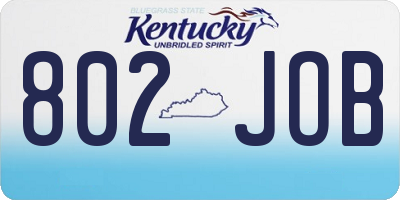 KY license plate 802JOB