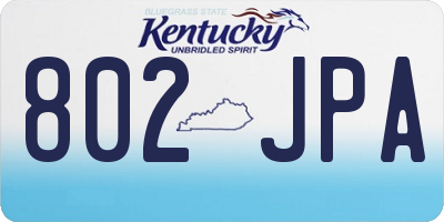 KY license plate 802JPA