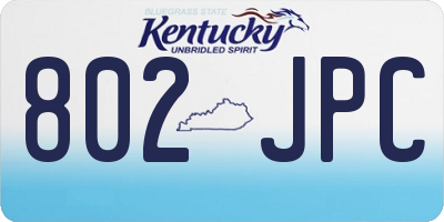 KY license plate 802JPC