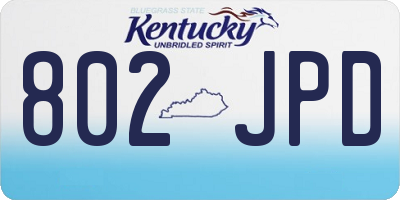 KY license plate 802JPD