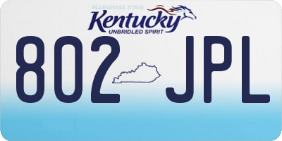 KY license plate 802JPL