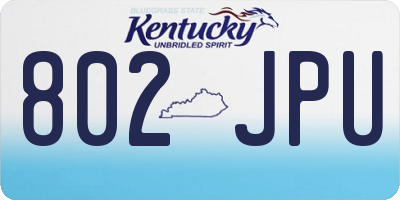 KY license plate 802JPU