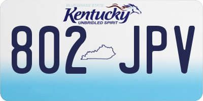 KY license plate 802JPV