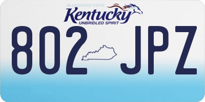 KY license plate 802JPZ