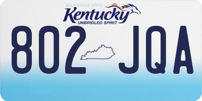 KY license plate 802JQA