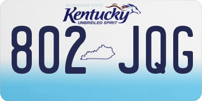 KY license plate 802JQG