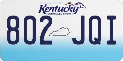 KY license plate 802JQI