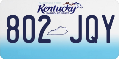 KY license plate 802JQY