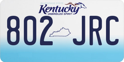 KY license plate 802JRC