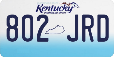 KY license plate 802JRD