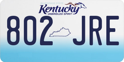 KY license plate 802JRE