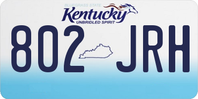 KY license plate 802JRH
