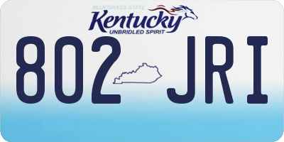 KY license plate 802JRI