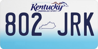 KY license plate 802JRK