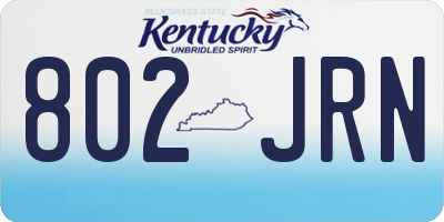 KY license plate 802JRN