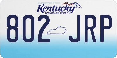 KY license plate 802JRP