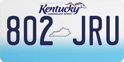 KY license plate 802JRU