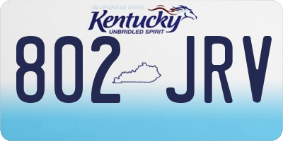 KY license plate 802JRV