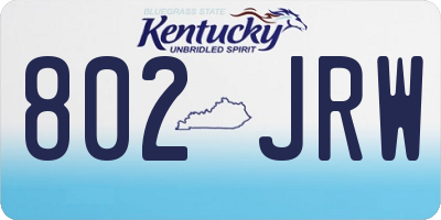 KY license plate 802JRW