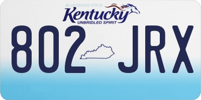 KY license plate 802JRX