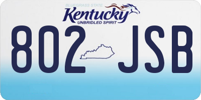 KY license plate 802JSB