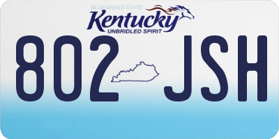KY license plate 802JSH