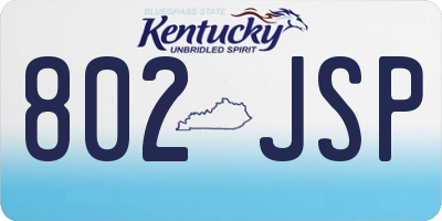 KY license plate 802JSP