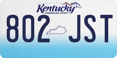 KY license plate 802JST