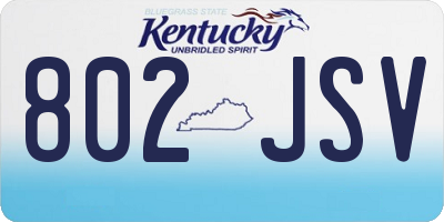 KY license plate 802JSV