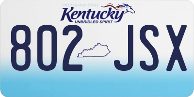 KY license plate 802JSX