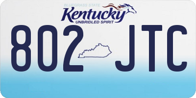KY license plate 802JTC