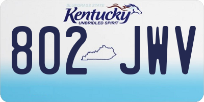 KY license plate 802JWV