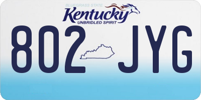 KY license plate 802JYG