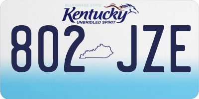 KY license plate 802JZE