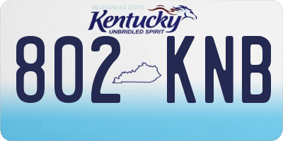 KY license plate 802KNB