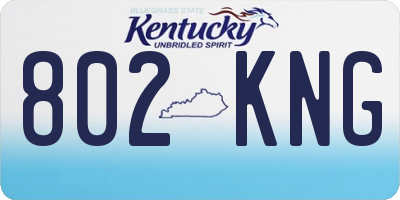 KY license plate 802KNG