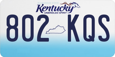 KY license plate 802KQS