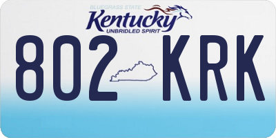 KY license plate 802KRK