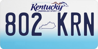 KY license plate 802KRN