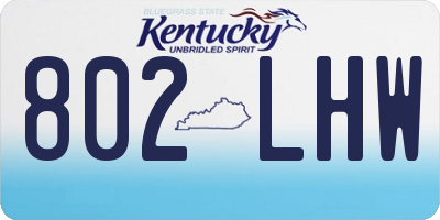 KY license plate 802LHW