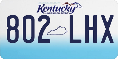 KY license plate 802LHX
