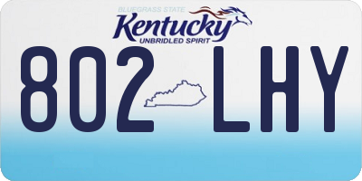 KY license plate 802LHY