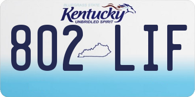 KY license plate 802LIF