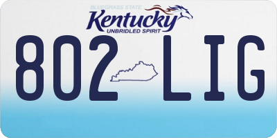 KY license plate 802LIG